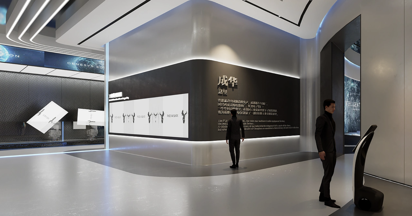 思威图数字:拒绝冰冷医疗感!干细胞医院科普馆,极简科技与暖光的完美融合|干细胞展厅设计公司|大健康肠道菌群展厅|合成生物展厅