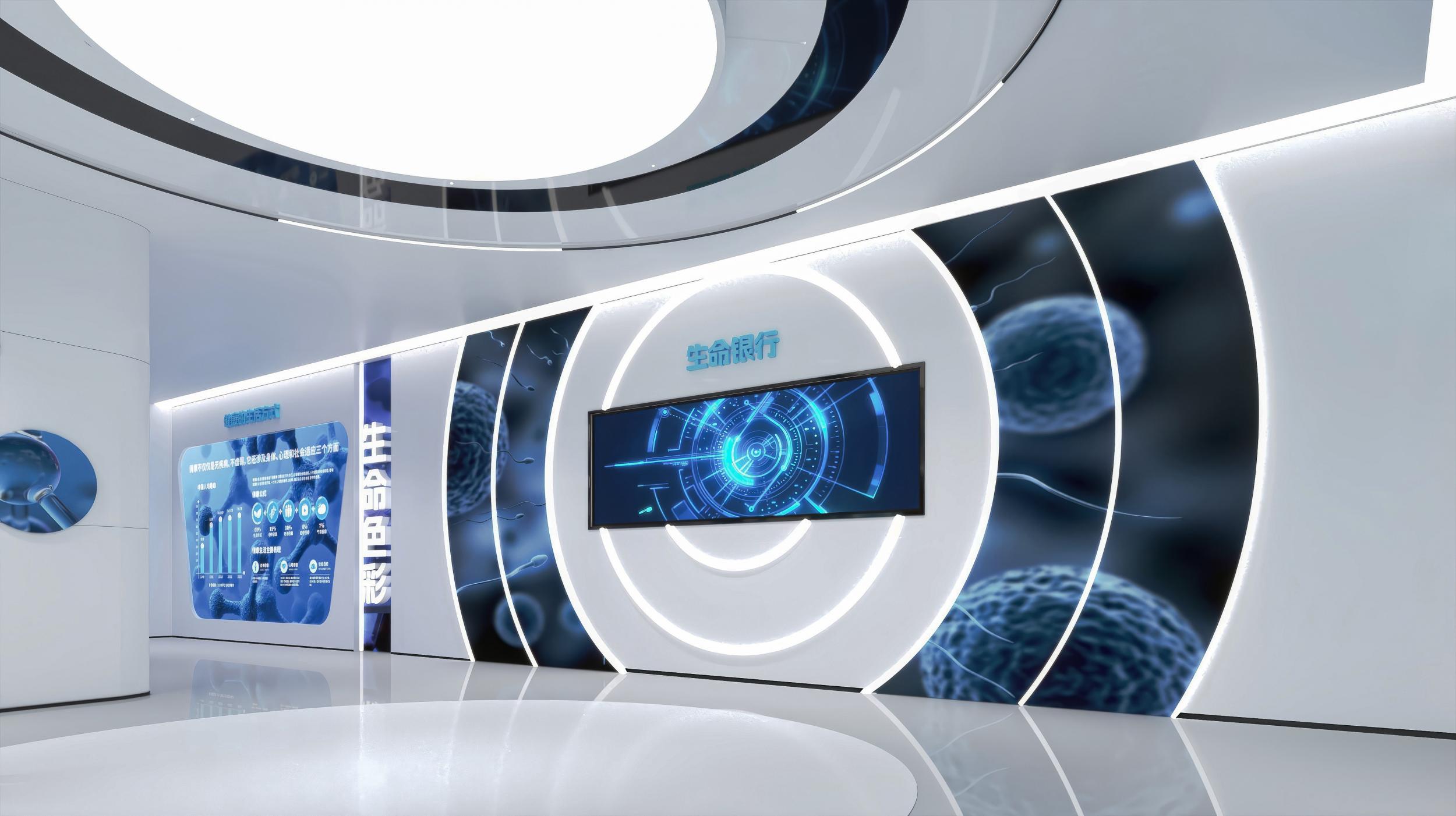 干细胞展厅设计费标准揭秘:600元/㎡如何打造专业科普空间|企业展厅设计公司 思威图数字|长寿医学展厅|生物科技展厅设计